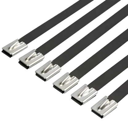 Bridas de acero inoxidable revestidas de plástico (paquete de 6)