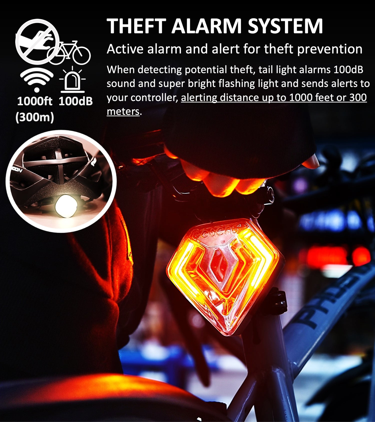 SHIELD Smart Bike Tail Light with Theft Alarm System